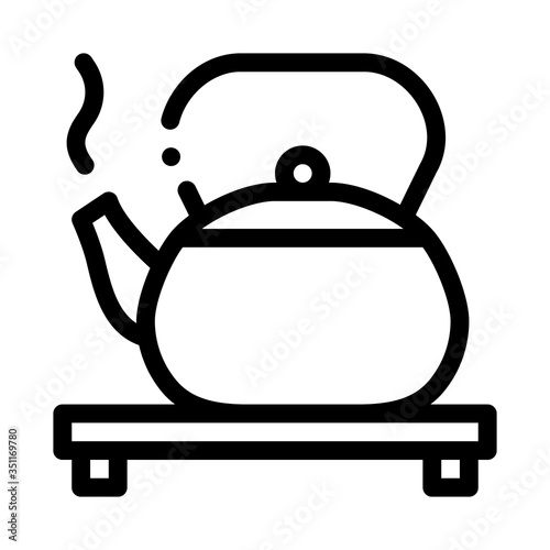 hot kettle on stand icon vector. hot kettle on stand sign. isolated contour symbol illustration