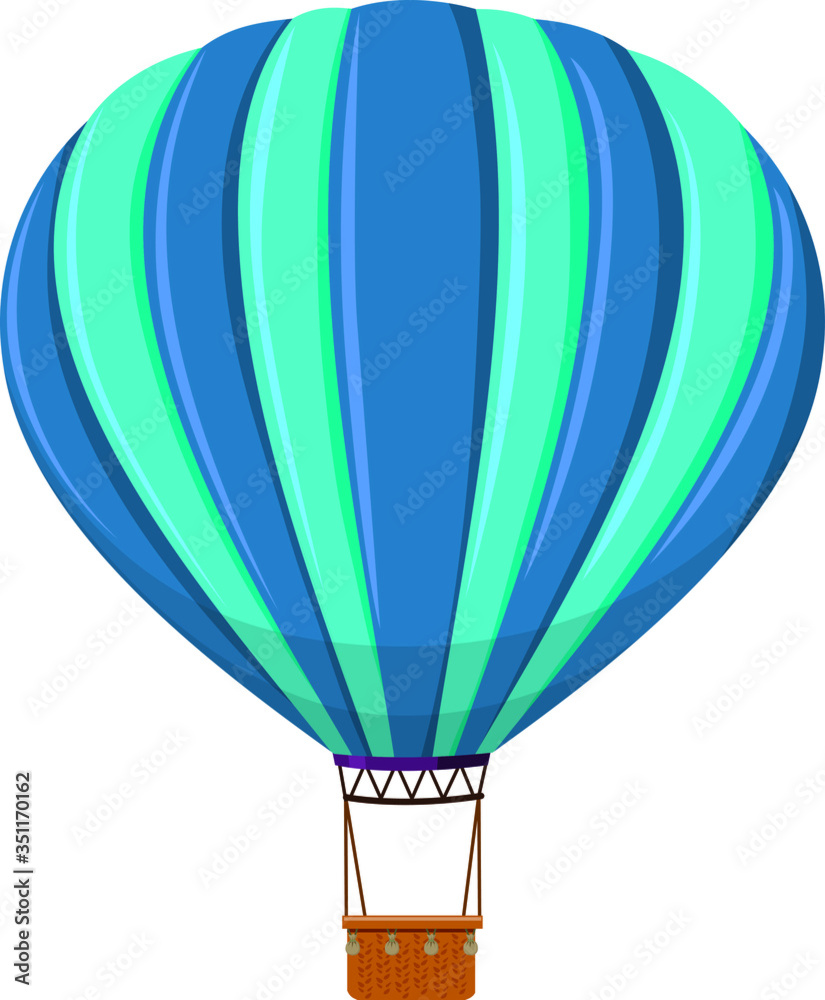 Fototapeta premium Detailed Hand Drawn 3D Illustration of a Colorful Hot Air Balloon