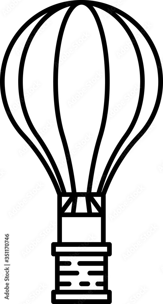 Obraz premium Simple Hand Drawn Flat Illustration of a Hot Air Balloon