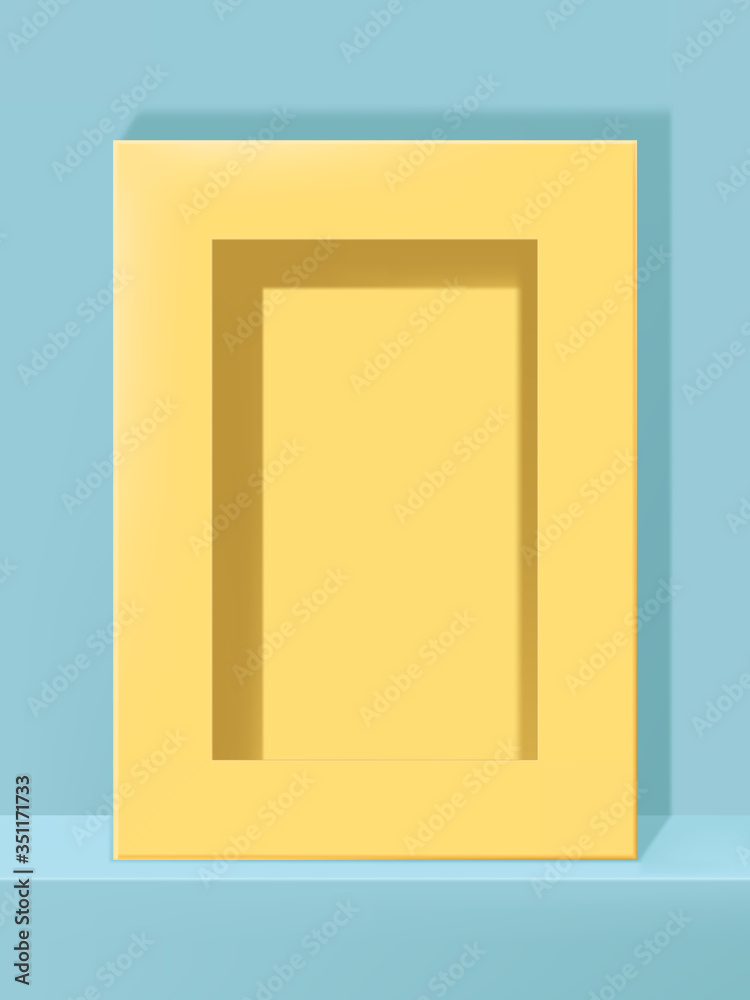 Vector Studio Shot Product Display Light Box Frame Background, Yellow & Blue. Vector Studio Shot Product Display Light Box Frame Background, Yellow & Blue.