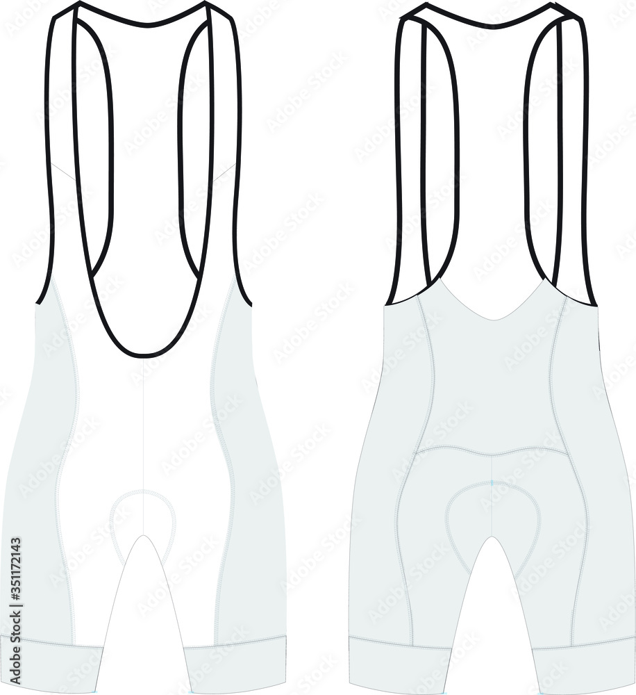 Custom Cycling Bib Shorts Blank Templates Stock Vector | Adobe Stock