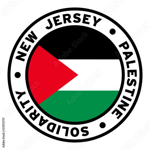 Round New Jersey Palestine Solidarity Flag Clipart