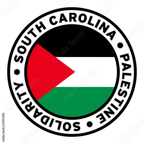 Round South Carolina Palestine Solidarity Flag Clipart