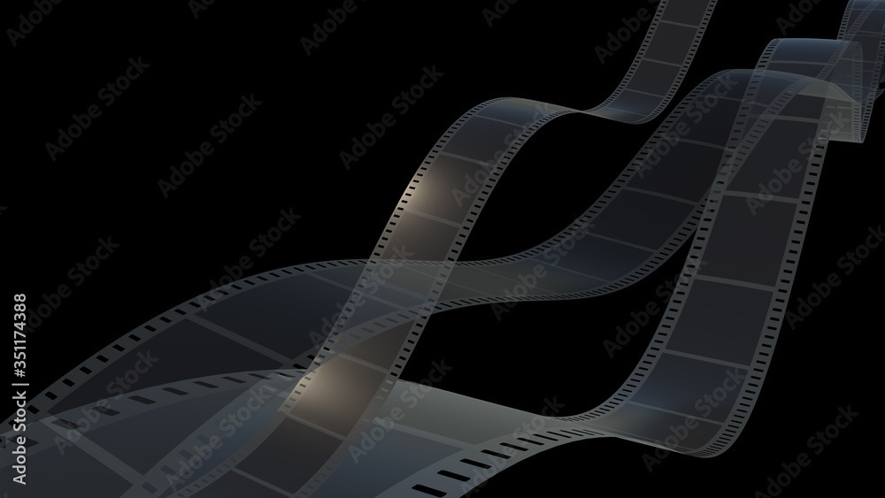 3d rendering of Film strip isolated with black