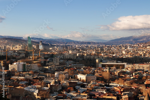 Center of Tbilisi  capital of Georgia at sunny evening
