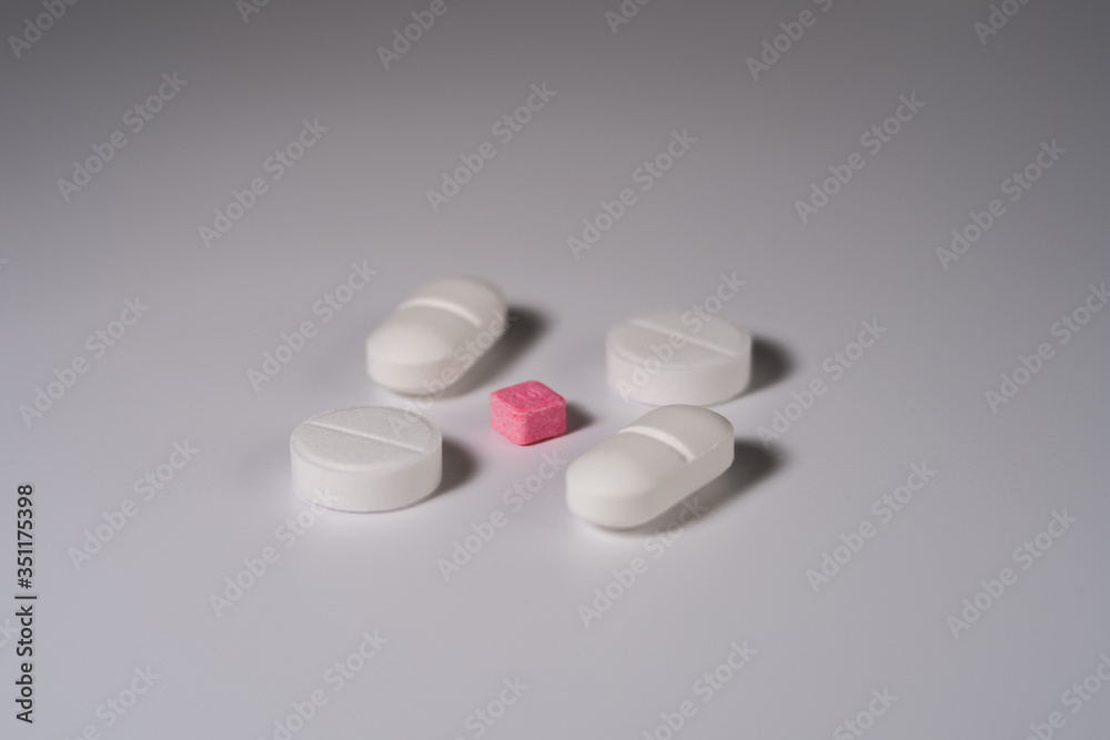 Pills close-up on a white background Pills close-up on a white background