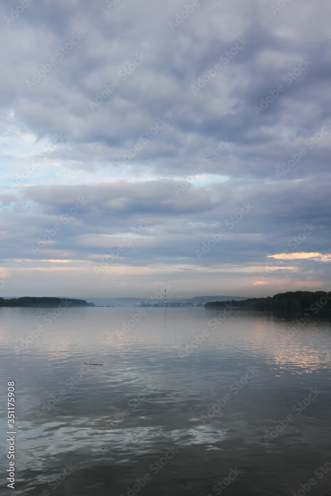 Danube river in late afternoon,Zemun,Serbia 