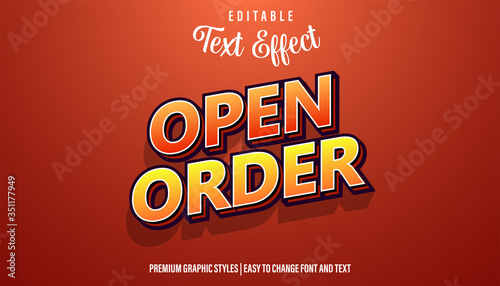 Open Order Sign Editable Text Effect Font Style