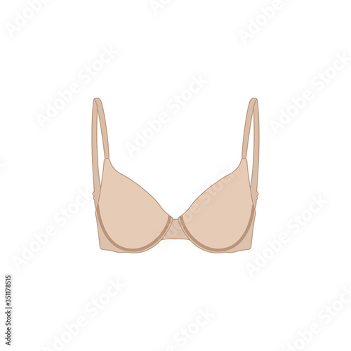 Skin color bra icon. Feminine underwear symbol modern, simple, vector, icon for website design, mobile app, ui. Vector Illustration