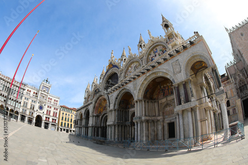 Basilica of Saint Mark in Venice Italy photographed using a fish