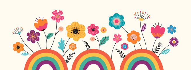 Rollo Babyzimmer Hallo Sommer Blumen und Regenbogen  © Marina Zlochin