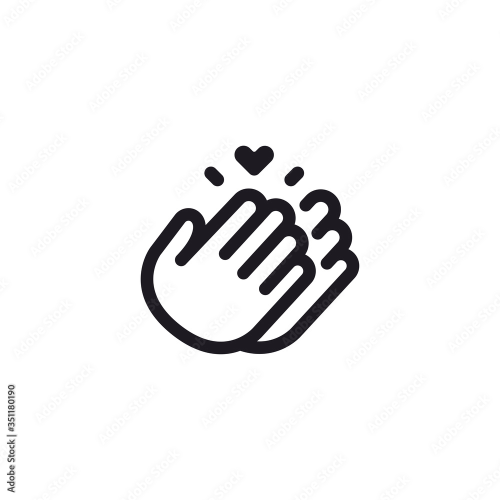 Clapping hands with heart icon. Vector Illustration Clapping hands with heart icon. Vector Illustration