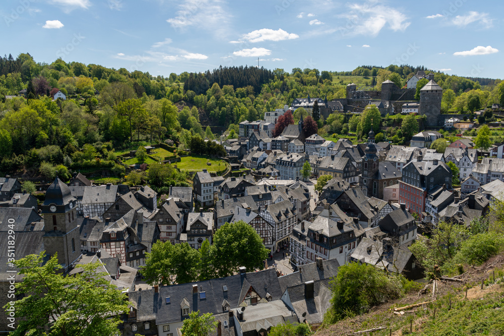 View of the historical town Monschau, Germany