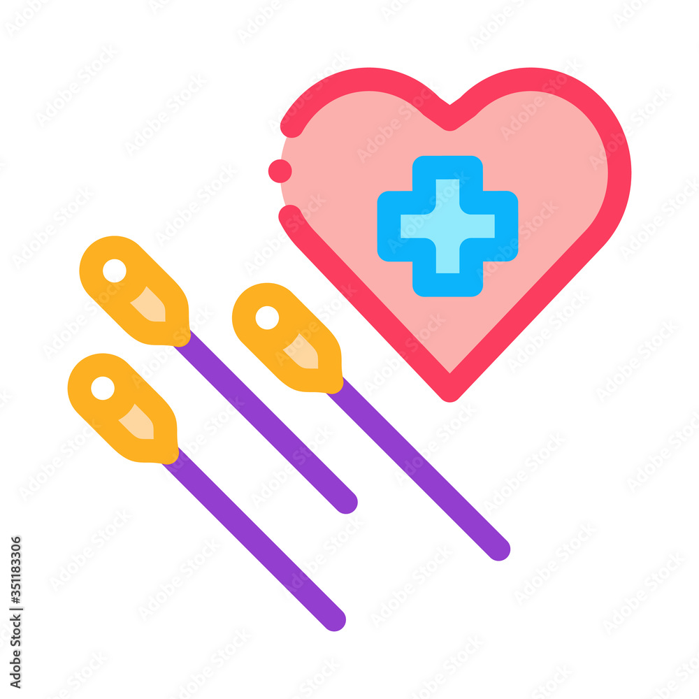 Obraz premium acupuncture for heart work icon vector outline illustration