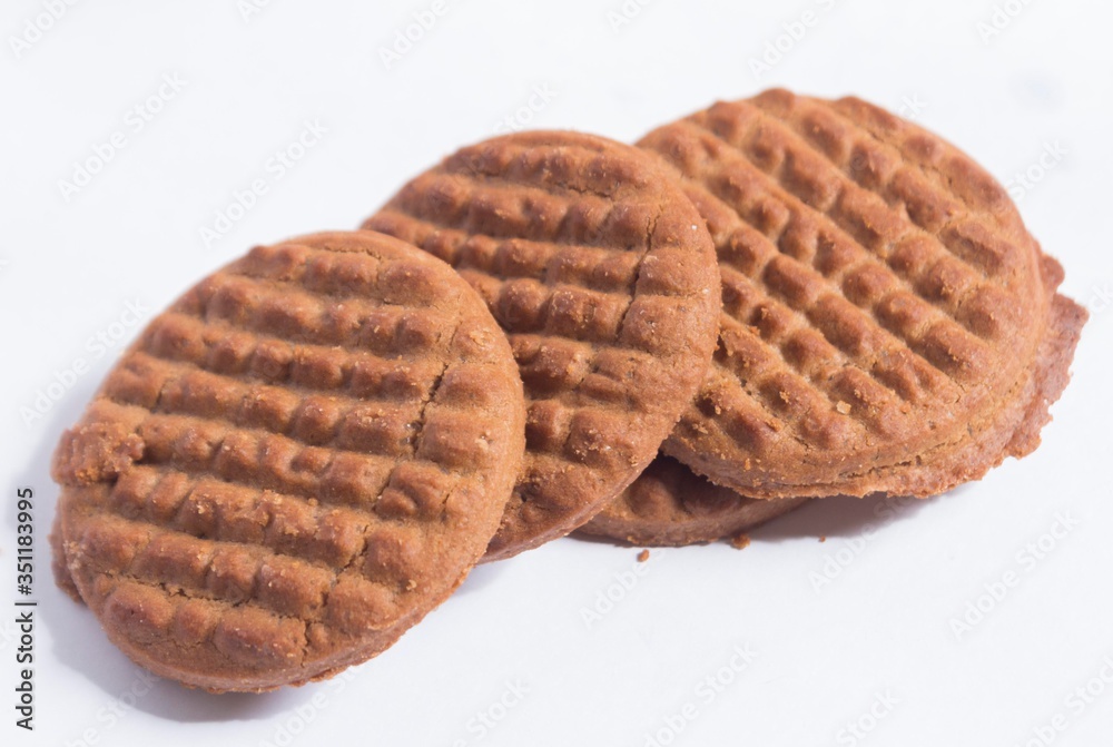 Sweet chocolate cookies on white background Sweet chocolate cookies on white background
