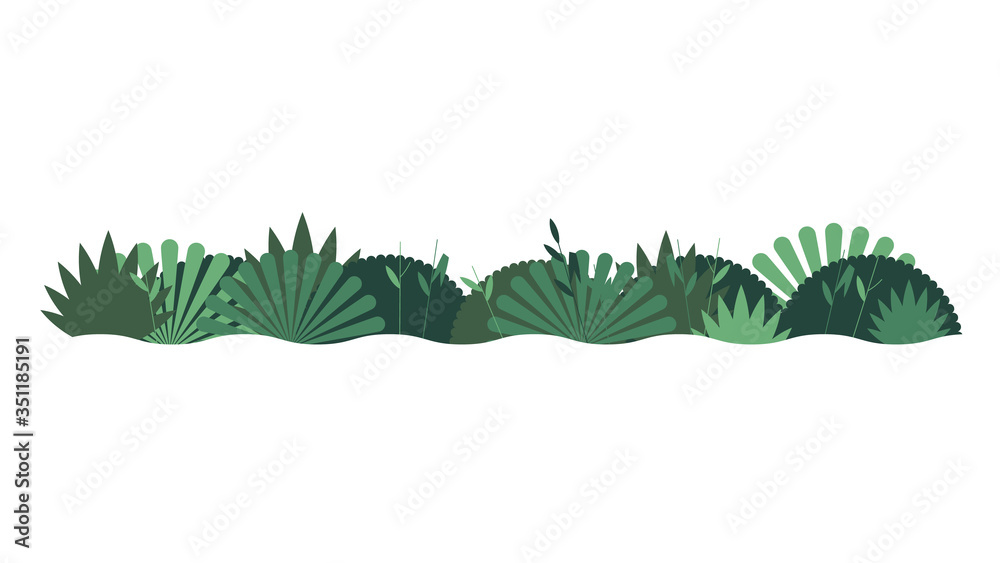 Fototapeta premium Vector jungle thickets. Decorative element for decoration of posters, postcards, offers and events.