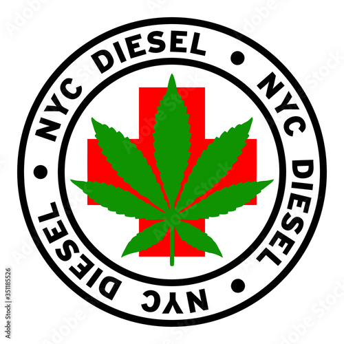 Round NYC Diesel Medical Marijuana Strain Clipart