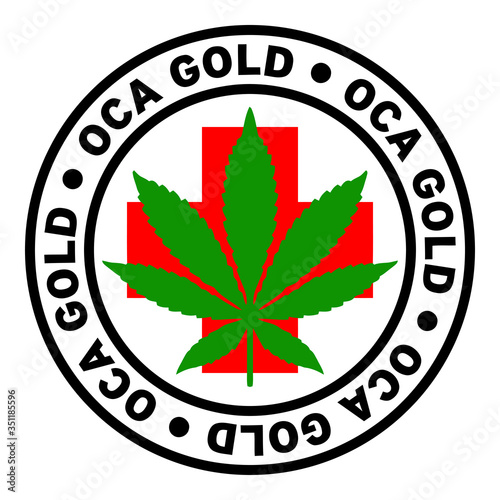 Round OCA Gold Medical Marijuana Strain Clipart