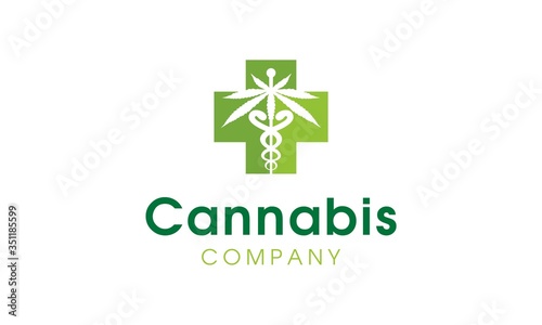 modern cannabis healtcare logo design