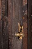 Handle and Combination Lock on Old Safe Door