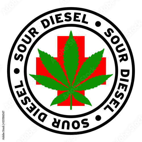 Round Sour Diesel Medical Marijuana Strain Clipart