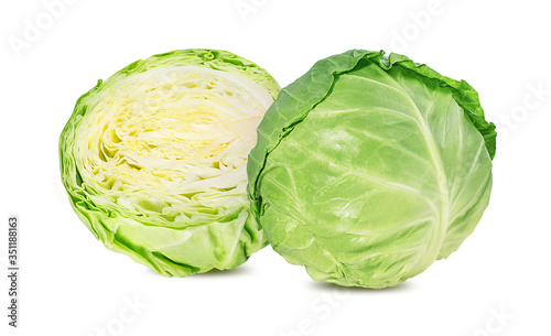 Green cabbage isolated on white background © ilietus