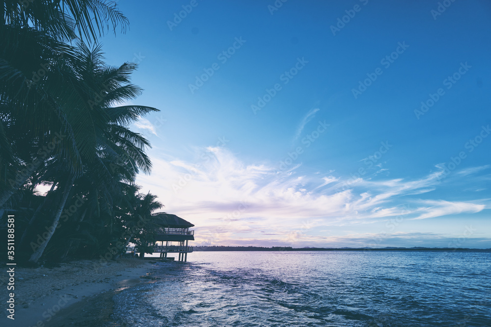 Beautiful sunset on tropical island. Beautiful sunset on tropical island.