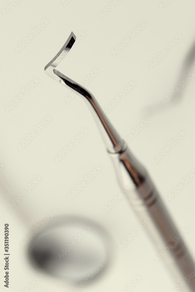 Basic dentist tools on white background. Basic dentist tools on white background.
