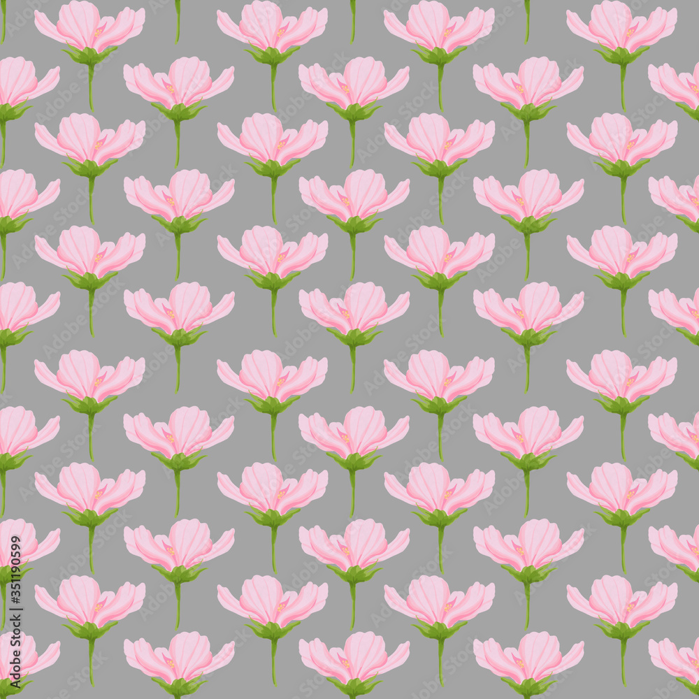 Seamless floral pattern. Hand drawn wildflowers, poppy, ranunculus. Graceful vintage watercolor painting. Perfect for fabric, textile, packaging, wallpaper, background design.