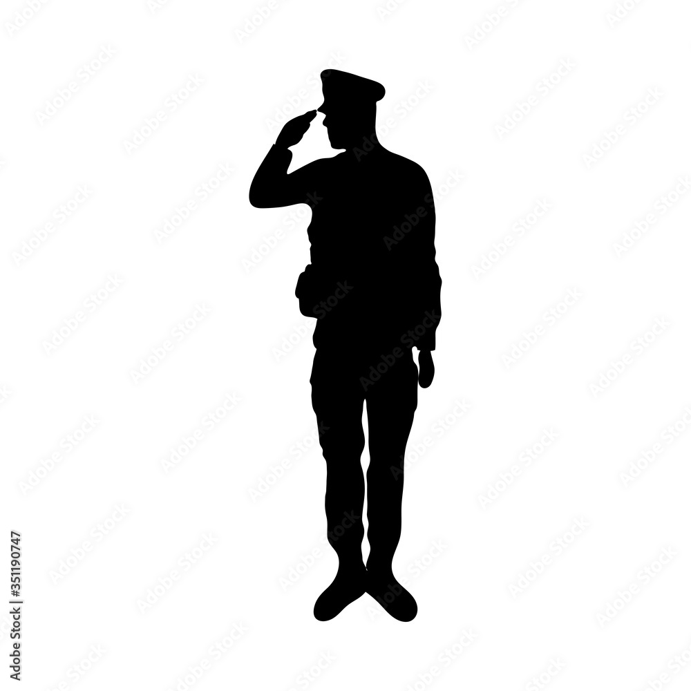 officer military figure silhouette icon officer military figure silhouette icon