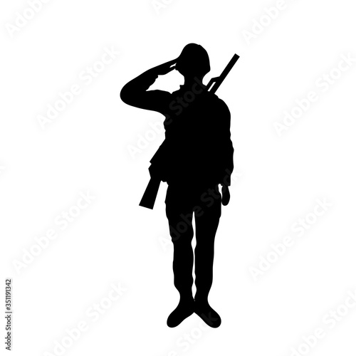 soldier saluting figure silhouette icon