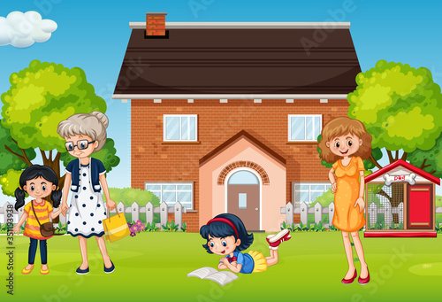People at the front yard