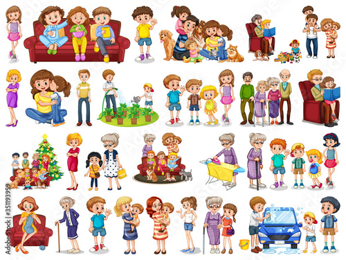 Set of family member character