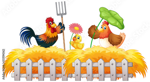 Farm theme background with farm animals