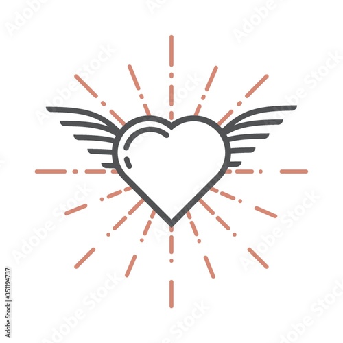 A heart with wings illustration.