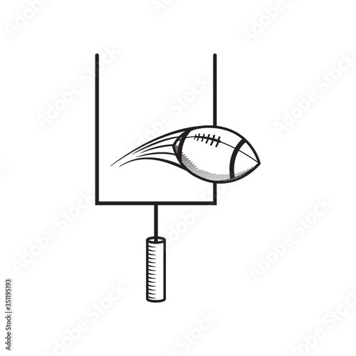 american football with goalpost