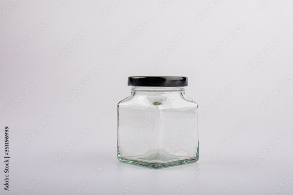 empty glass bottles on white background empty glass bottles on white background