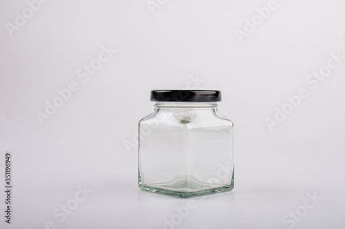 glass jar isolated on white background with clipping path