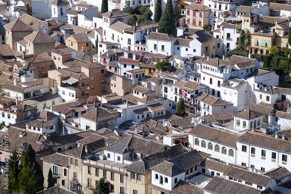 View of the historical arabic district of Albaicin Granada, Spain
