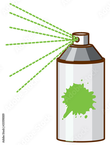 Bottle of green spray on white background
