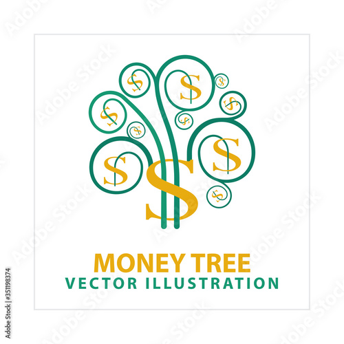 Money Tree. Money tree simple vector illustration. Part of set.