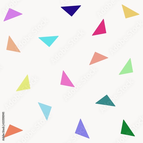 Multicolor triangles design on white background illustration