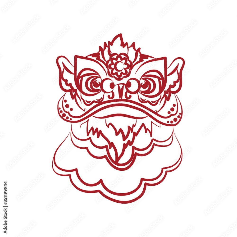 Naklejka premium Lion dance head