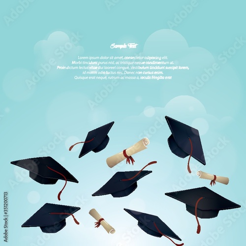 graduation hat and certificate poster