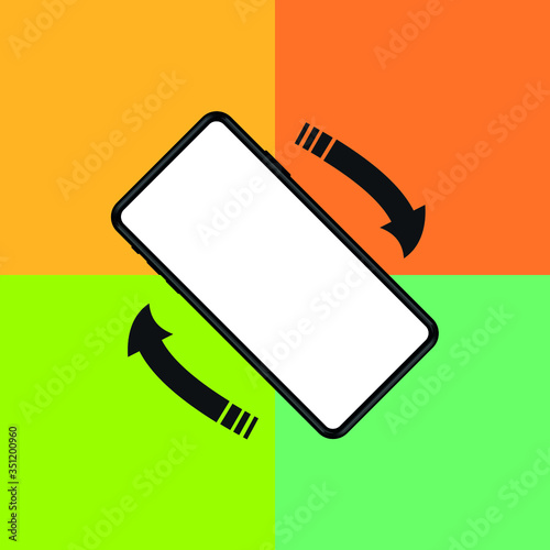 telephone with a blank screen on a multi-colored panel