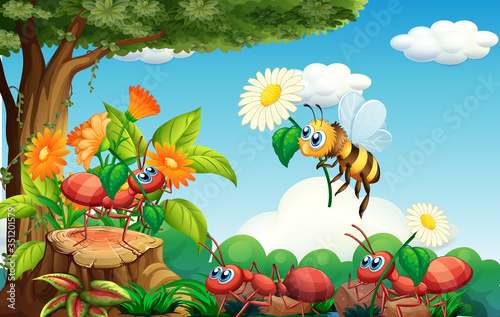 Happy insect in the nature