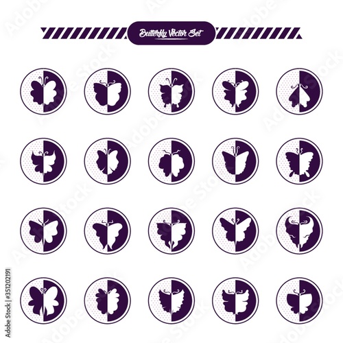 Butterfly icon set