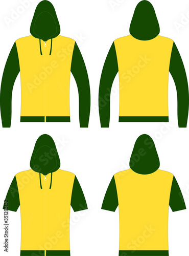 Long and short Sleeve Hoodie template Custom Design illustrations mock up 
