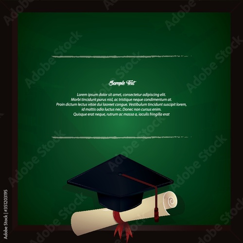 graduation hat and certificate frame