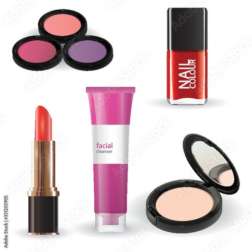 A collection of beauty products illustration.